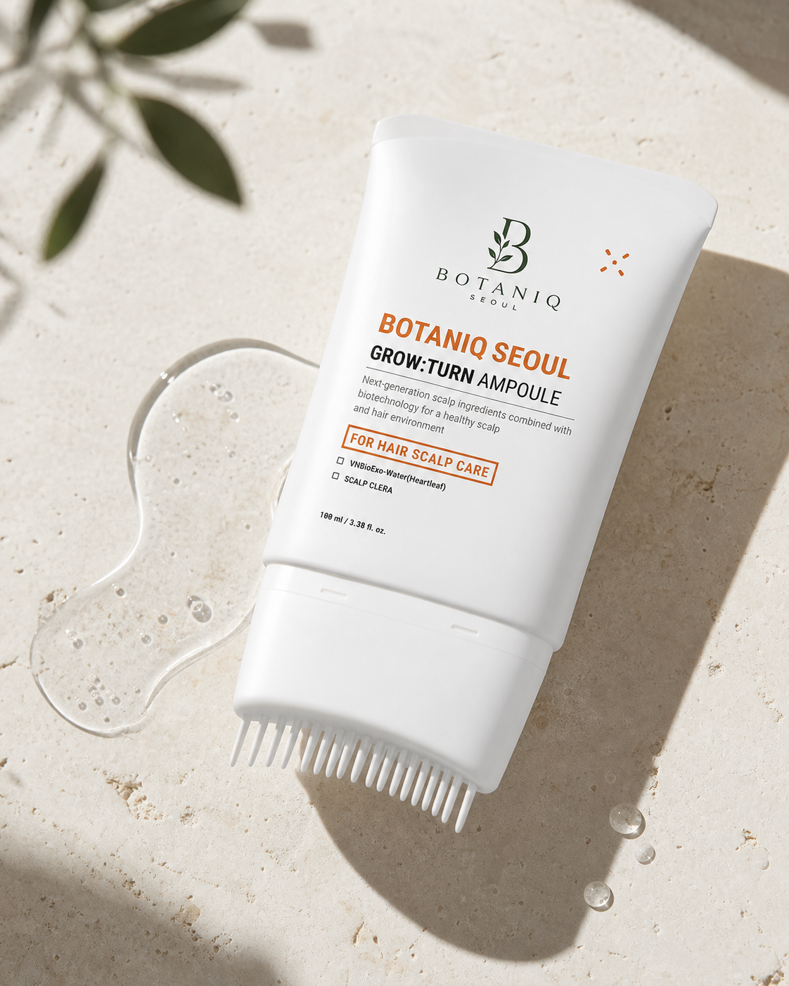 Hairfoli scalp serum beside a clear lightweight serum texture